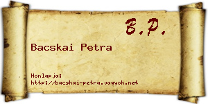 Bacskai Petra névjegykártya