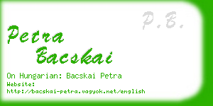 petra bacskai business card